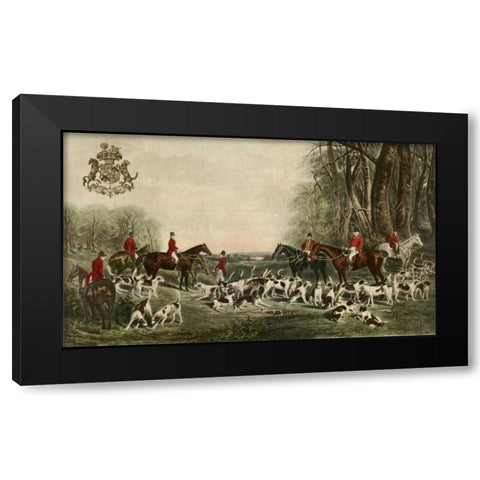 The Meet at Blagdon Black Modern Wood Framed Art Print by Snow, John