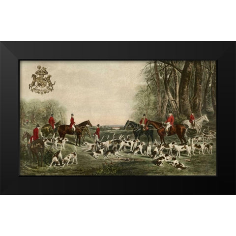 The Meet at Blagdon Black Modern Wood Framed Art Print by Snow, John