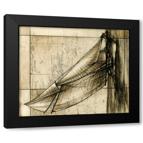 Tradewinds II Black Modern Wood Framed Art Print with Double Matting by Harper, Ethan