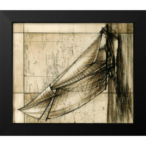 Tradewinds II Black Modern Wood Framed Art Print by Harper, Ethan