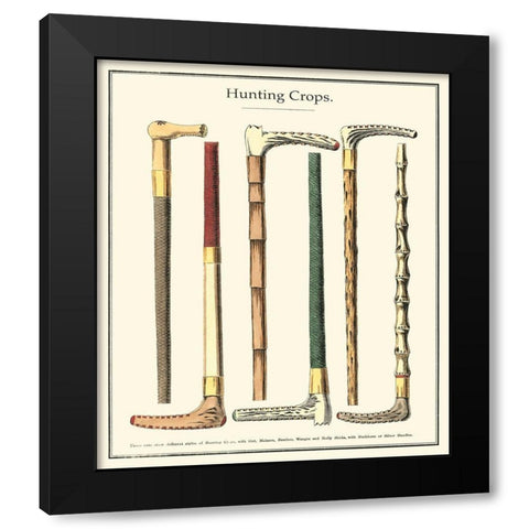 Custom Hunting Crops Black Modern Wood Framed Art Print with Double Matting by Unknown