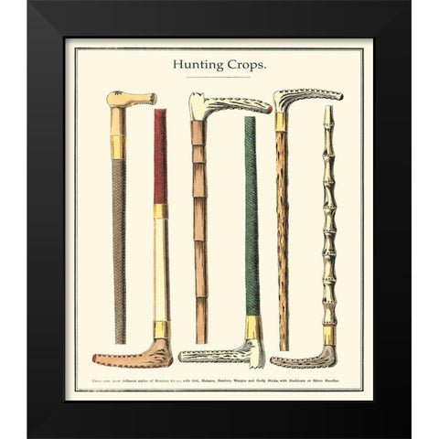 Custom Hunting Crops Black Modern Wood Framed Art Print by Unknown