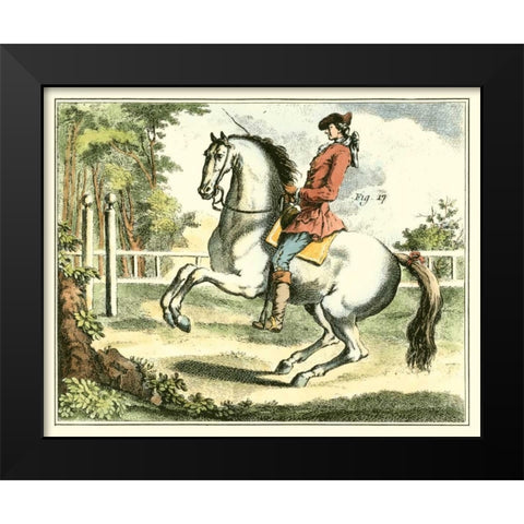Equestrian Training II Black Modern Wood Framed Art Print by Diderot, Denis