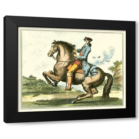 Equestrian Training IV Black Modern Wood Framed Art Print by Diderot, Denis