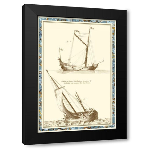Ship Schematics II Black Modern Wood Framed Art Print by Vision Studio