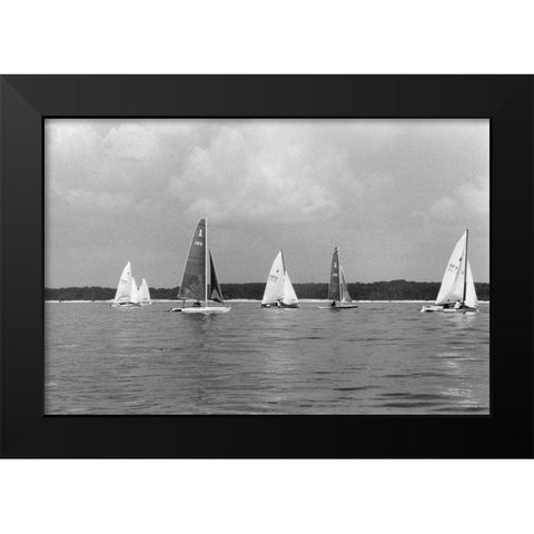 Ocean Breeze I Black Modern Wood Framed Art Print by DeNardo, Laura