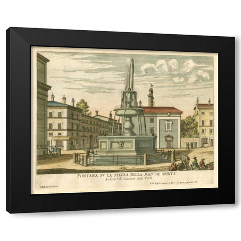 Italian Fountain I Black Modern Wood Framed Art Print by Falda