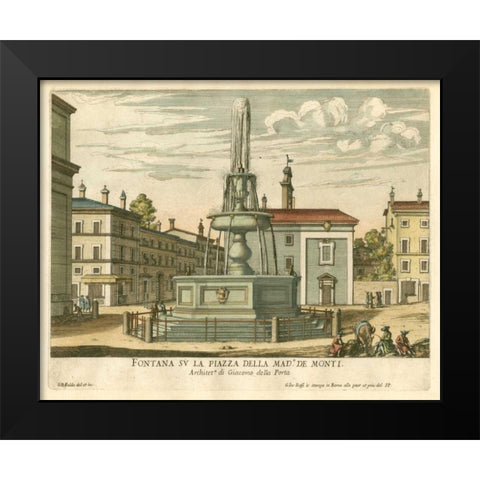 Italian Fountain I Black Modern Wood Framed Art Print by Falda