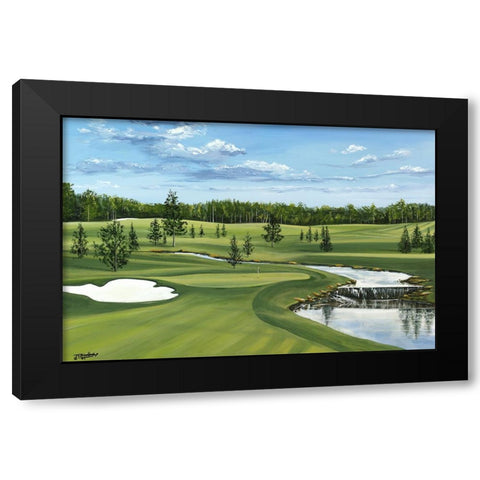 Day on the Links Black Modern Wood Framed Art Print with Double Matting by Blankenship, Tom