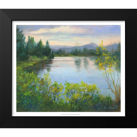 Oregon Reflections Black Modern Wood Framed Art Print by Weber, Mary Jean