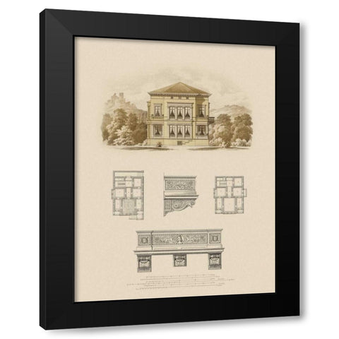 Estate and Plan I Black Modern Wood Framed Art Print with Double Matting by Carlsruche