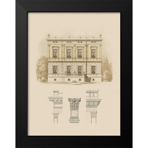 Estate and Plan IV Black Modern Wood Framed Art Print by Carlsruche