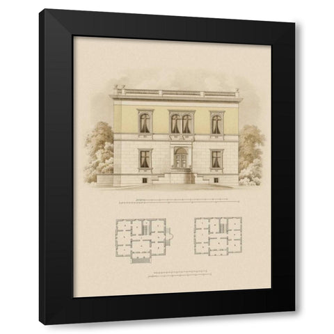 Estate and Plan V Black Modern Wood Framed Art Print with Double Matting by Carlsruche