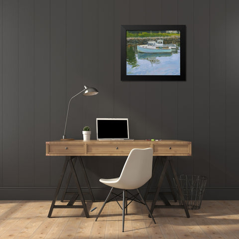 Lobster Boats Black Modern Wood Framed Art Print by Calcasola, Stephen