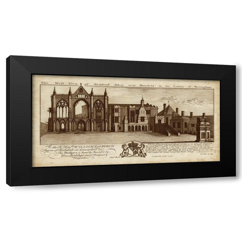 View of Newstead Abbey Black Modern Wood Framed Art Print by Buck, Nathaniel