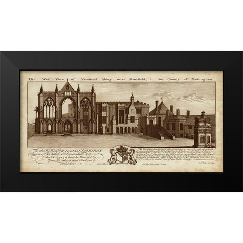 View of Newstead Abbey Black Modern Wood Framed Art Print by Buck, Nathaniel