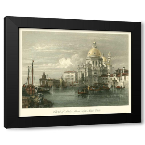 Church of Santa Maria della Salute Black Modern Wood Framed Art Print by Leitch, W.L.