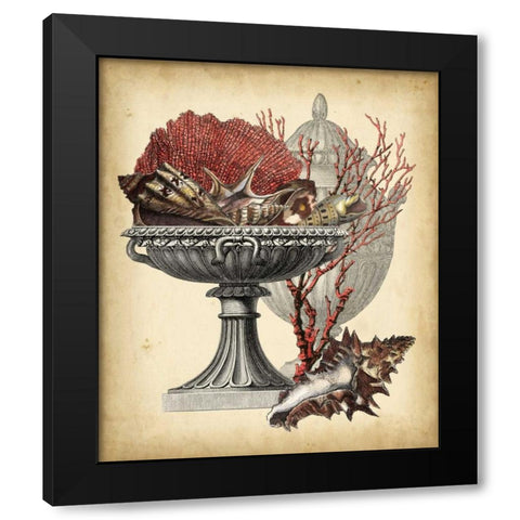 Oceans Bounty II Black Modern Wood Framed Art Print with Double Matting by Vision Studio