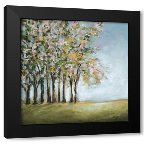 Tree in Spring Black Modern Wood Framed Art Print with Double Matting by Long, Christina