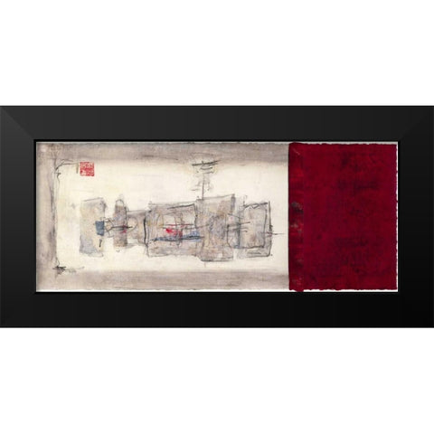 Mauro Tranquility Panel III Black Modern Wood Framed Art Print by Mauro