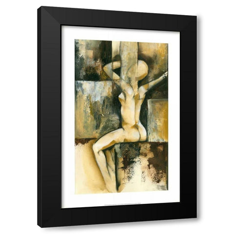 Contemporary Seated Nude II Black Modern Wood Framed Art Print with Double Matting by Goldberger, Jennifer