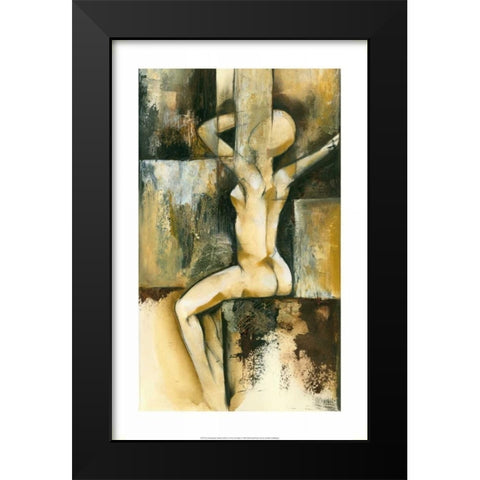 Contemporary Seated Nude II Black Modern Wood Framed Art Print by Goldberger, Jennifer