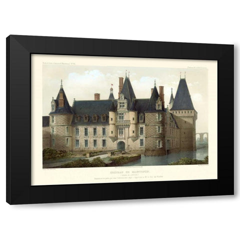 French Chateaux II Black Modern Wood Framed Art Print with Double Matting by Petit, Victor