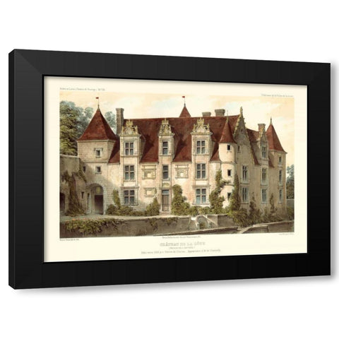 French Chateaux VI Black Modern Wood Framed Art Print with Double Matting by Petit, Victor
