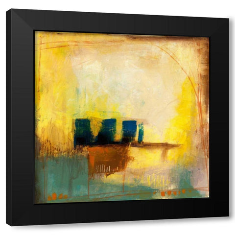 Aquamarine Aura II Black Modern Wood Framed Art Print with Double Matting by Goldberger, Jennifer