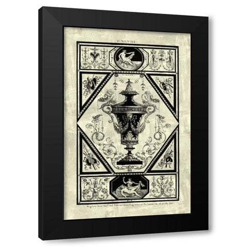Pergolesi Urn I Black Modern Wood Framed Art Print by Pergolesi, Michel