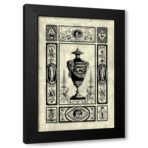 Pergolesi Urn II Black Modern Wood Framed Art Print by Pergolesi, Michel