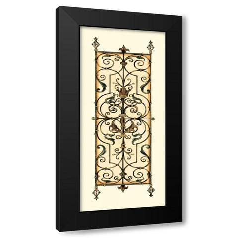 Verdigris Panel I Black Modern Wood Framed Art Print with Double Matting by Vision Studio