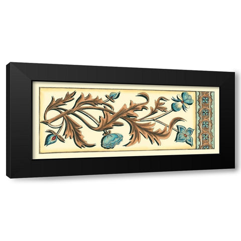 Crackled Italianate Panel in Blue II Black Modern Wood Framed Art Print by Zarris, Chariklia