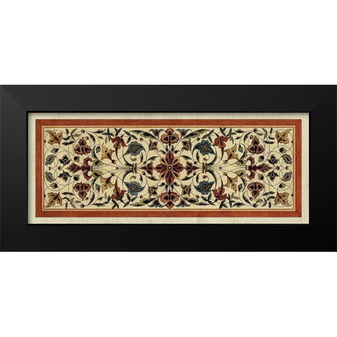 Crackled Tapestry Frieze I Black Modern Wood Framed Art Print by Vision Studio