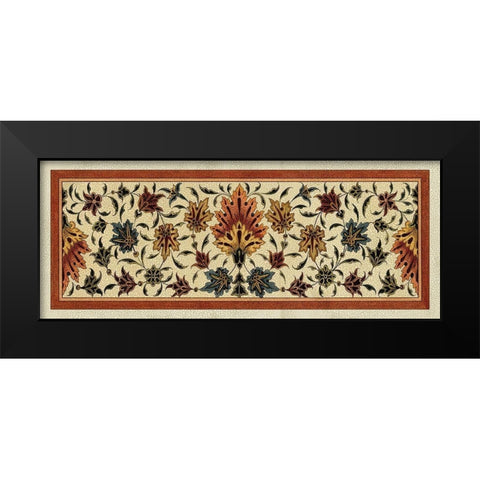 Crackled Tapestry Frieze II Black Modern Wood Framed Art Print by Vision Studio