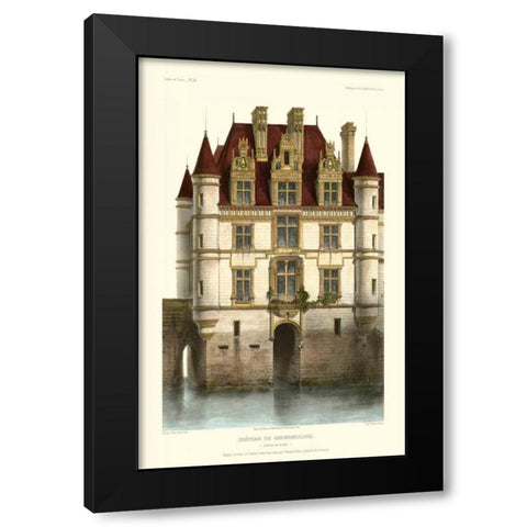 French Chateaux in Brick I Black Modern Wood Framed Art Print with Double Matting by Petit, Victor
