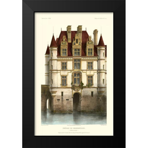 French Chateaux in Brick I Black Modern Wood Framed Art Print by Petit, Victor