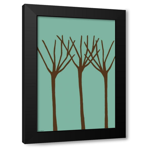 Dichromatic Elms II Black Modern Wood Framed Art Print by Lam, Vanna