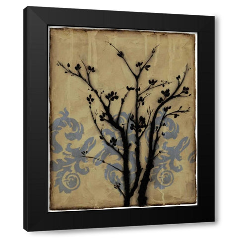 Branch in Silhouette II Black Modern Wood Framed Art Print with Double Matting by Goldberger, Jennifer