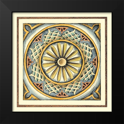 Crackled Cloisonne Tile IV Black Modern Wood Framed Art Print by Zarris, Chariklia