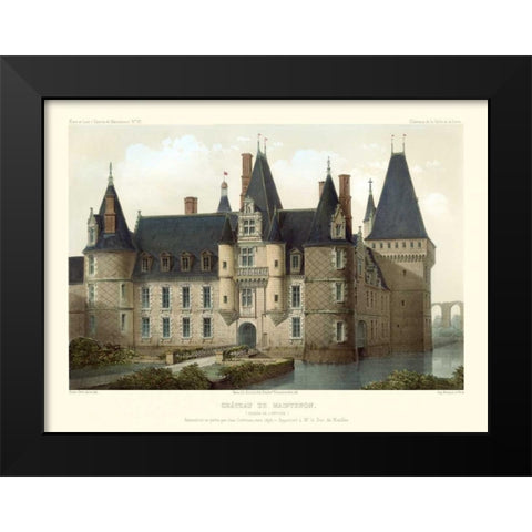 Petite French Chateaux II Black Modern Wood Framed Art Print by Petit, Victor