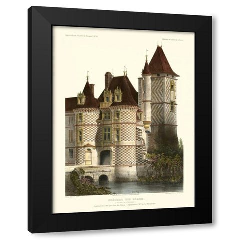 Petite French Chateaux X Black Modern Wood Framed Art Print by Petit, Victor
