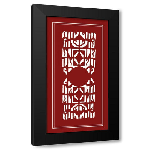 Shoji Screen in Cinnabar I Black Modern Wood Framed Art Print by Vision Studio