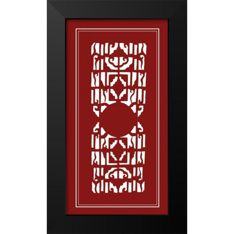 Shoji Screen in Cinnabar I Black Modern Wood Framed Art Print by Vision Studio