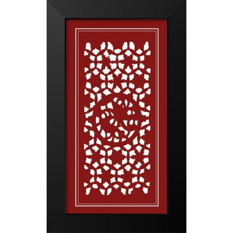 Shoji Screen in Cinnabar II Black Modern Wood Framed Art Print by Vision Studio