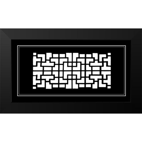 Shoji Screen in Ebony III Black Modern Wood Framed Art Print by Vision Studio