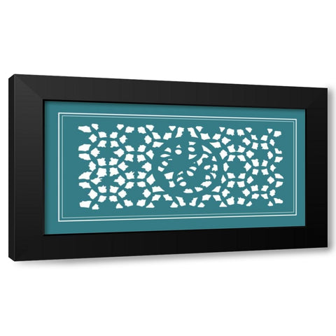 Shoji Screen in Teal II Black Modern Wood Framed Art Print by Vision Studio