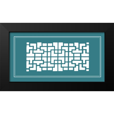 Shoji Screen in Teal III Black Modern Wood Framed Art Print by Vision Studio