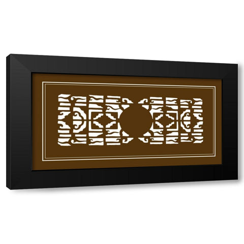 Shoji Screen in Brown I Black Modern Wood Framed Art Print with Double Matting by Vision Studio