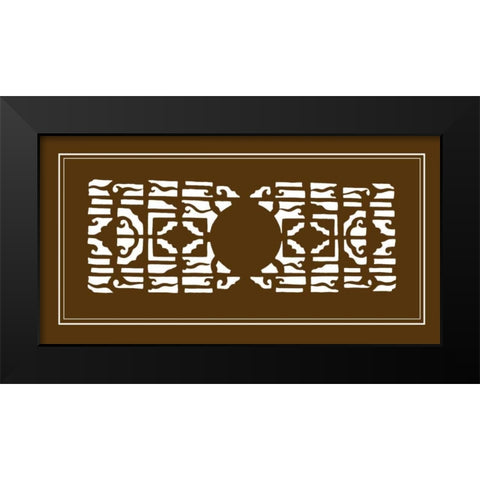 Shoji Screen in Brown I Black Modern Wood Framed Art Print by Vision Studio